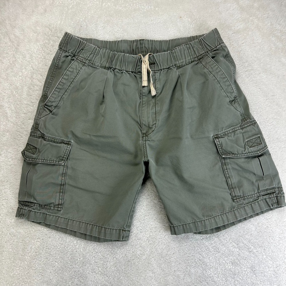 Tommy Bahama Cargo Shorts Mens M Green Elastic Waist Pleated Front Outdoor
